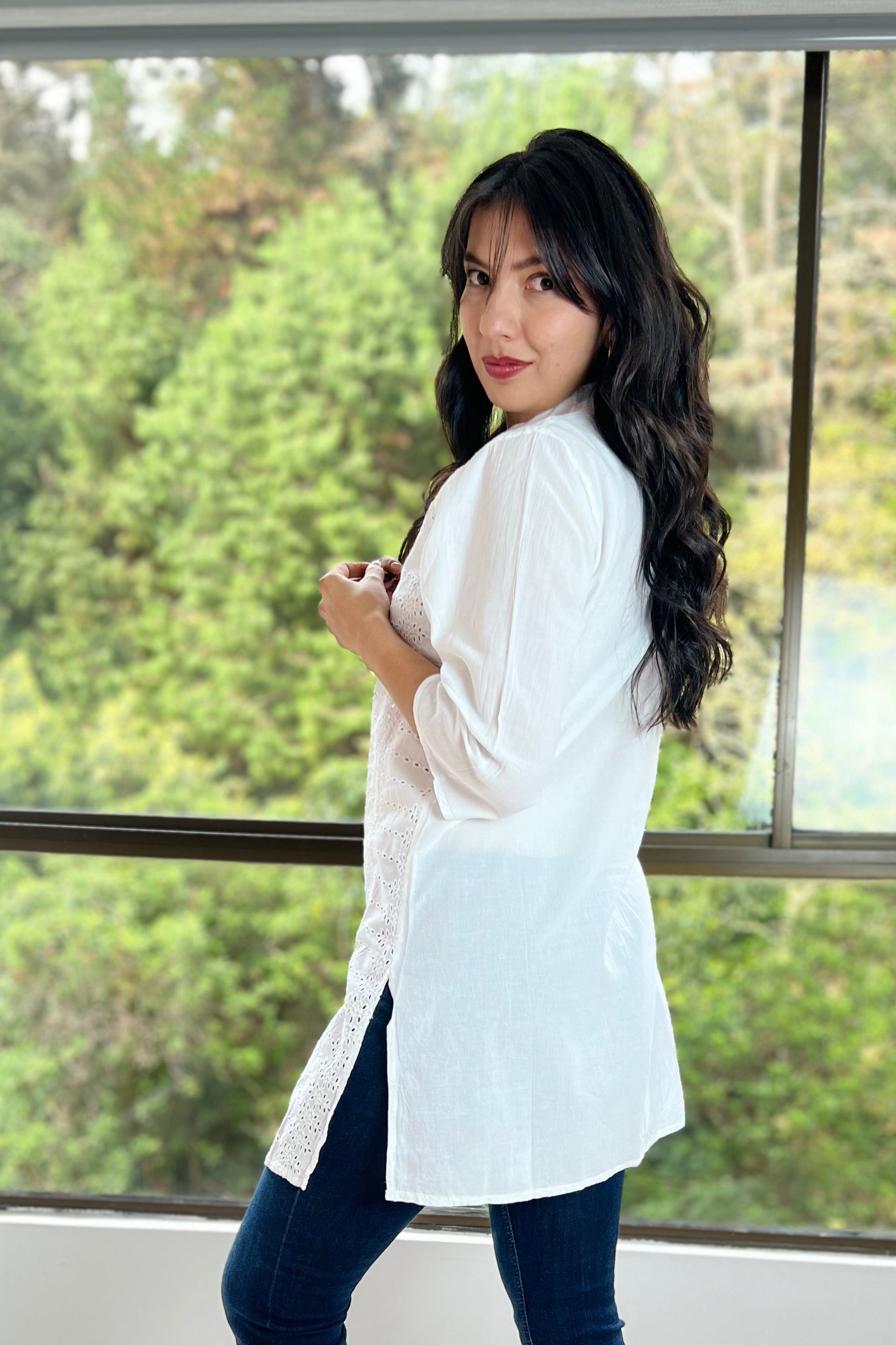 Bluson Blanco Bordado Perlas