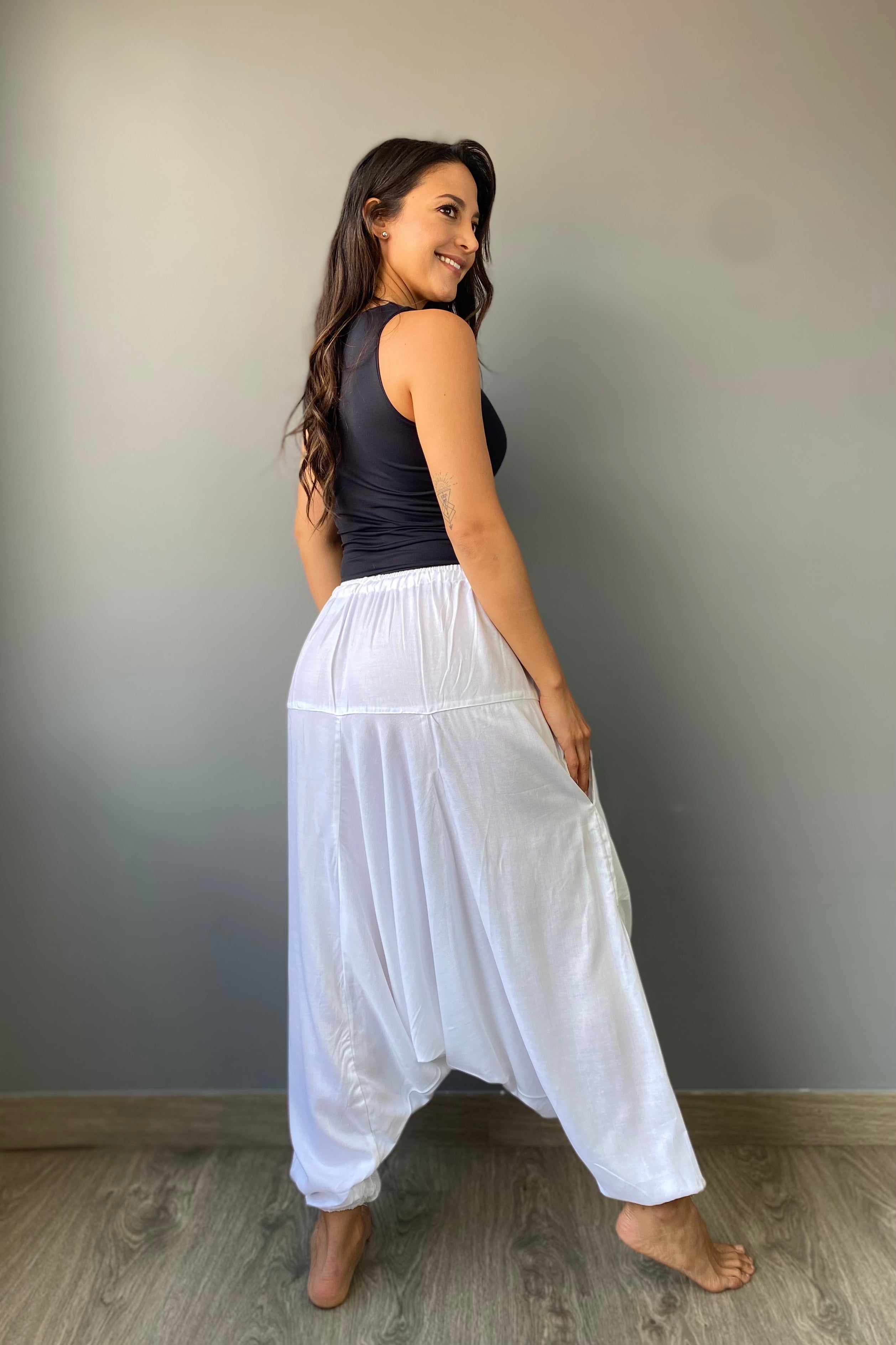 Pantalon Harem Blanco