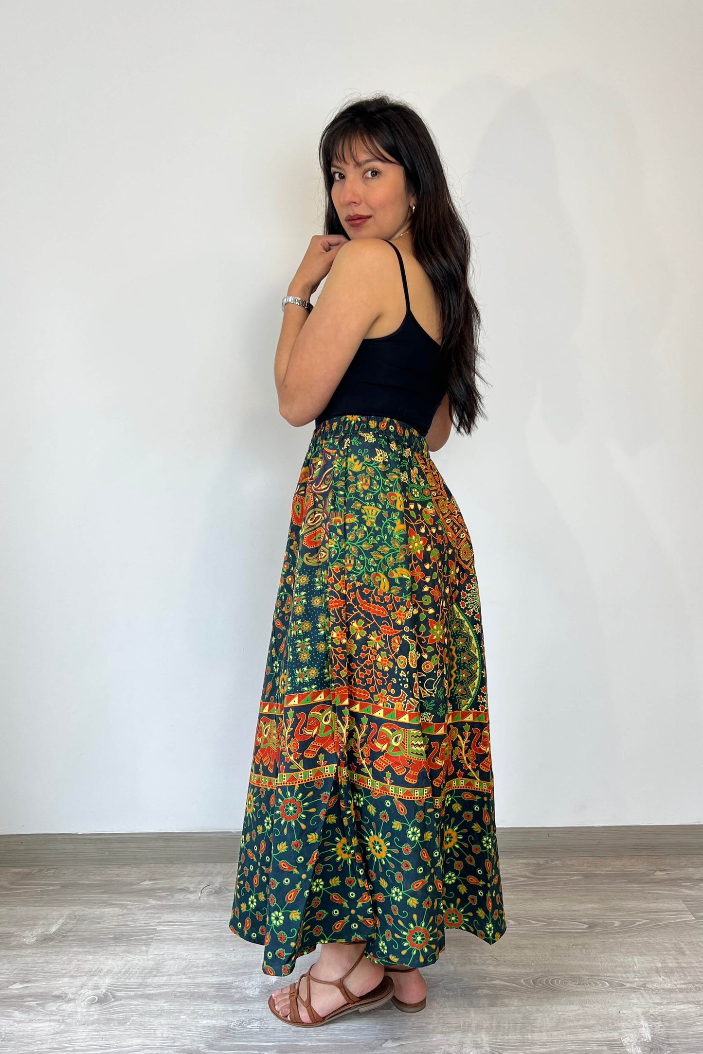 Falda Larga Verde ENVIO GRATIS