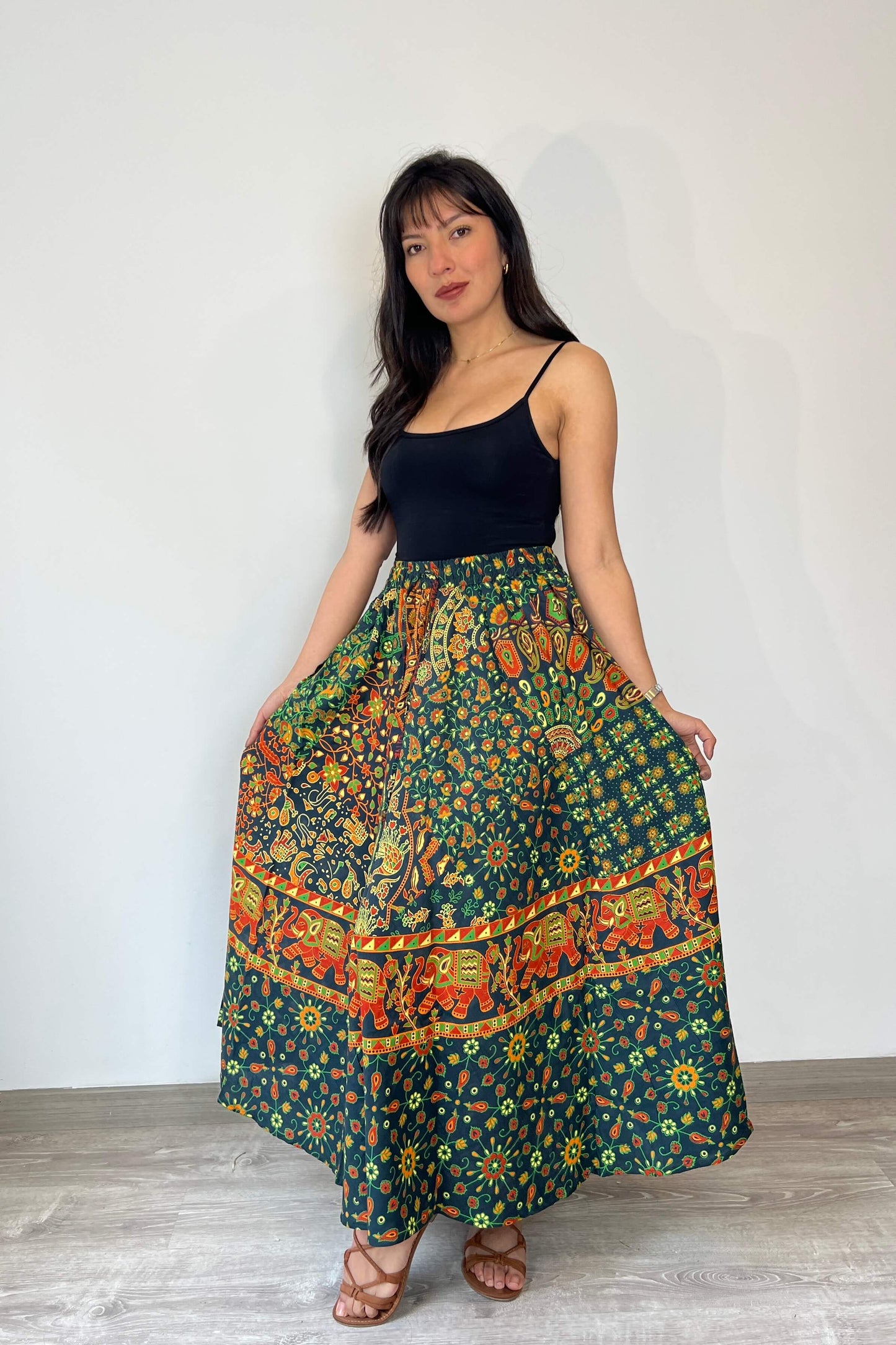 Falda Larga Verde ENVIO GRATIS