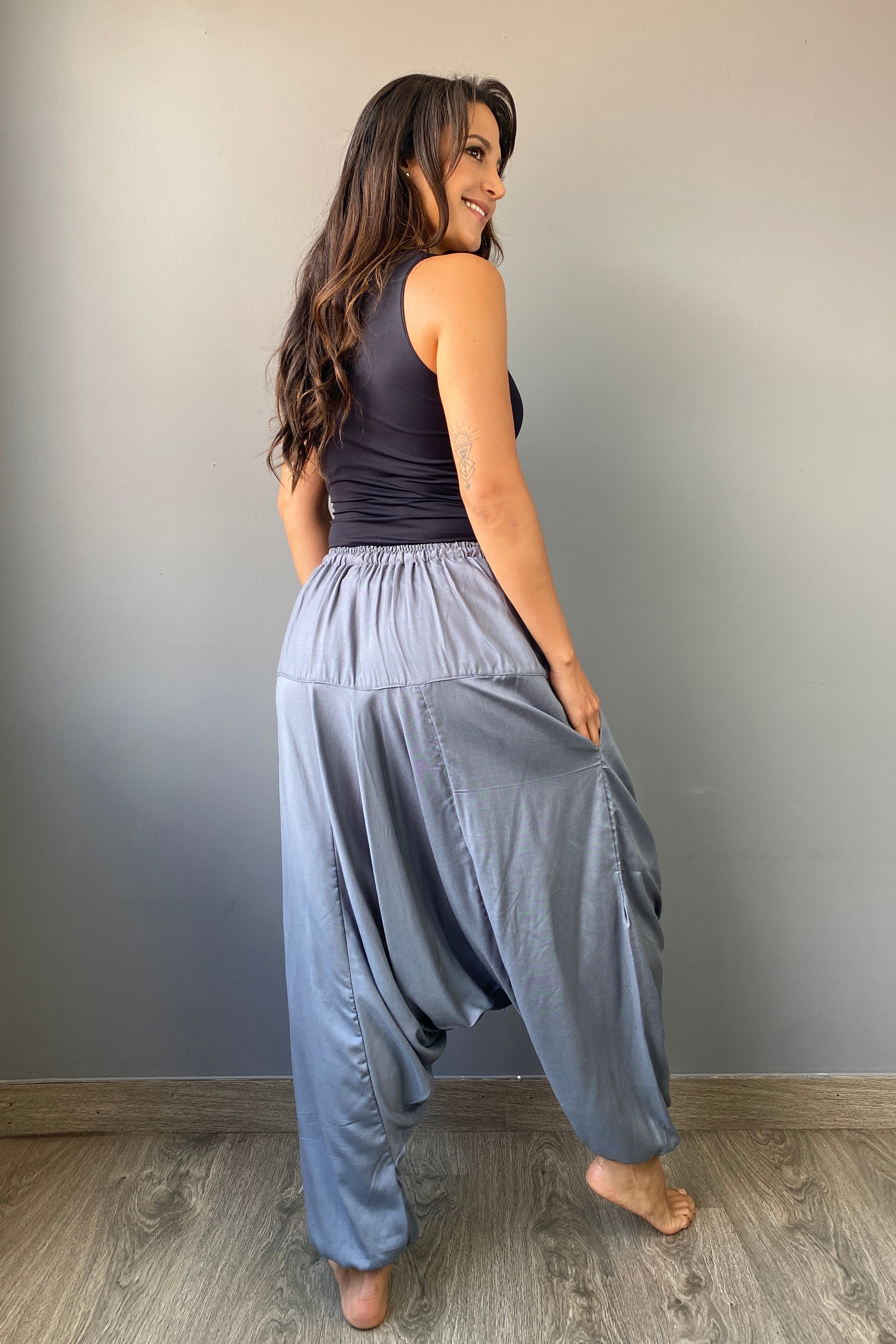 Pantalon Harem Gris