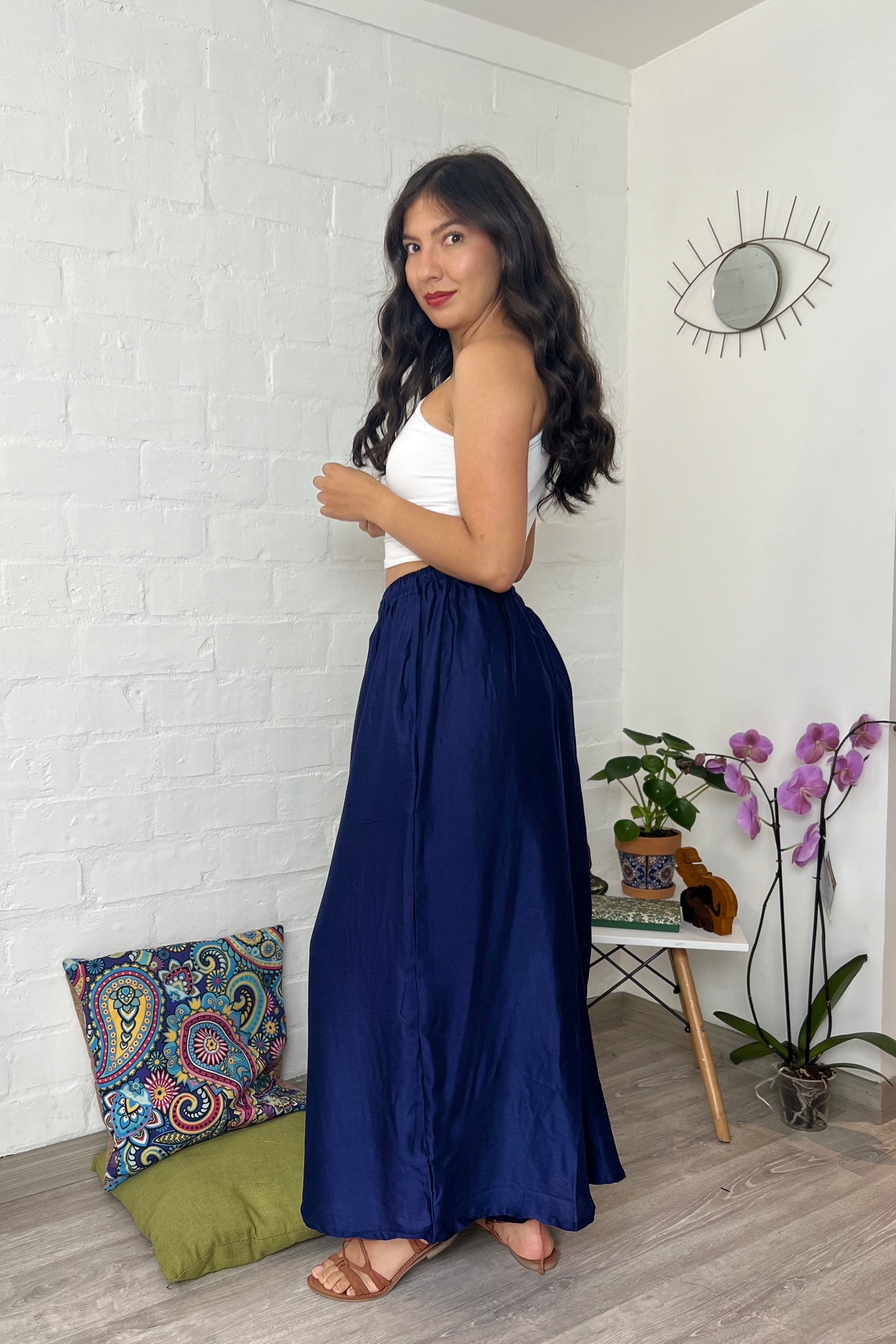 Pantalon Hippie Azul Rayon