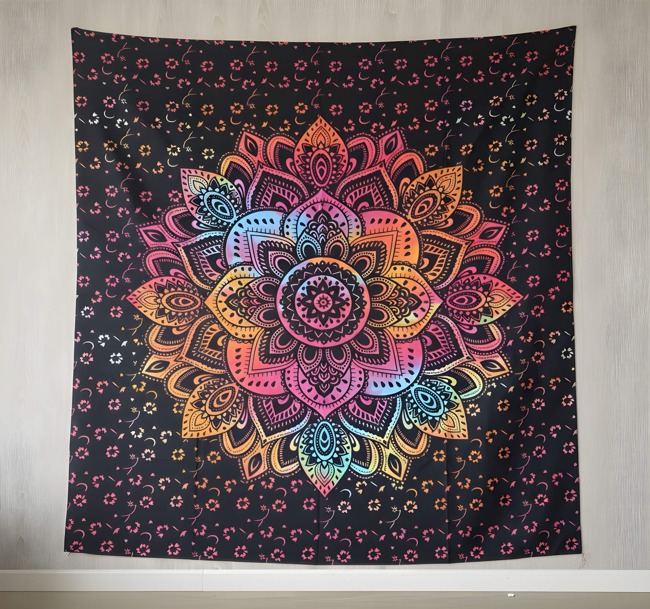 Tela Mandala Negra Colores