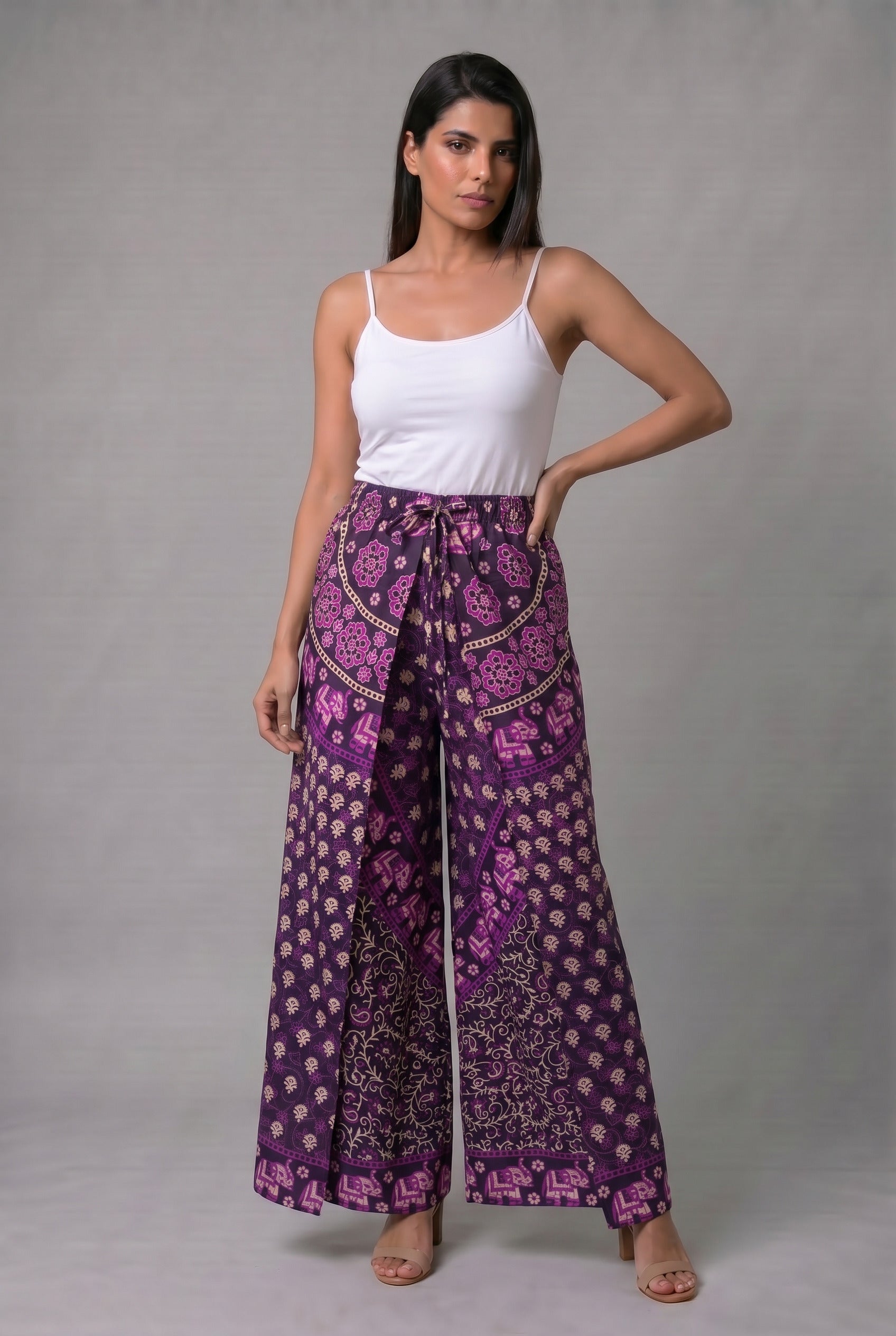 Pantalon Hippie Mariposa Morado
