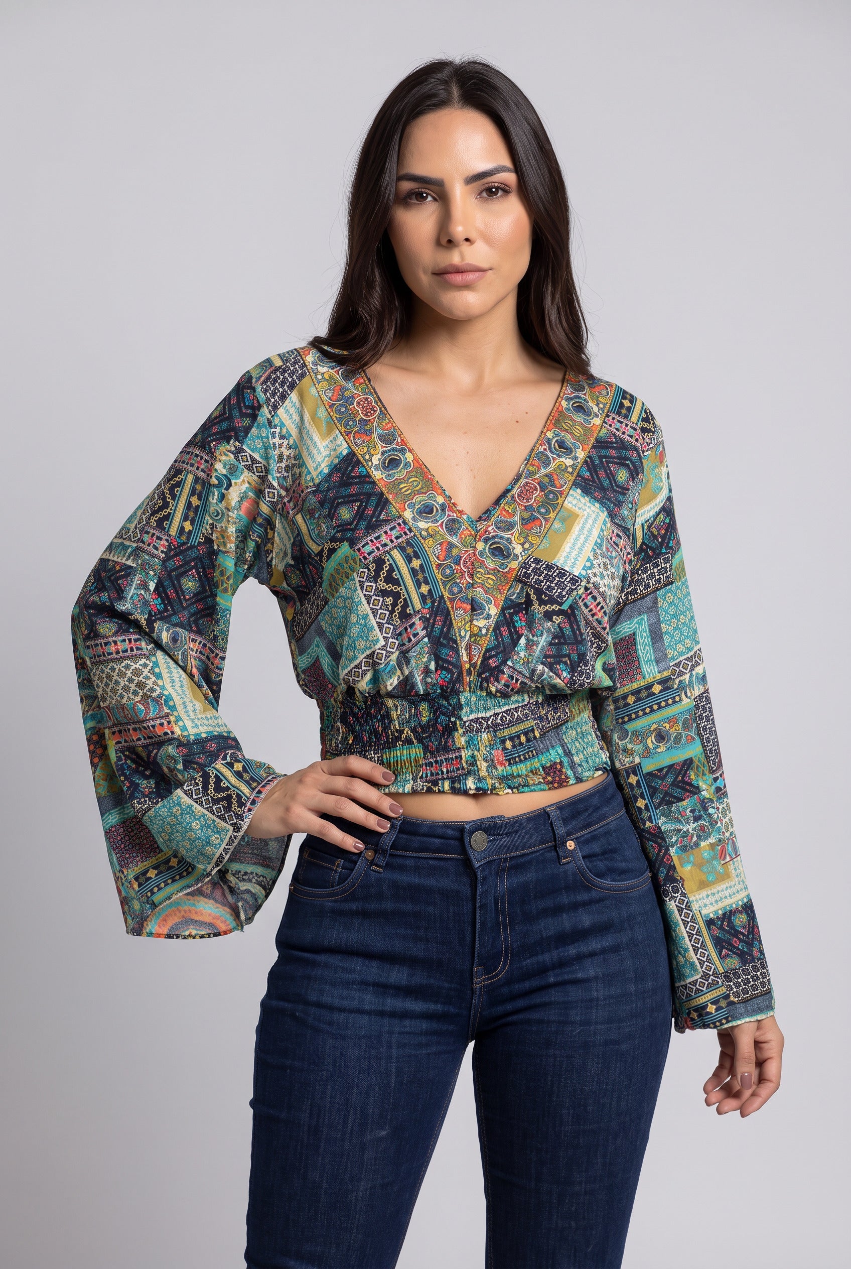 Blusa Boho Verde - Seleno Shop