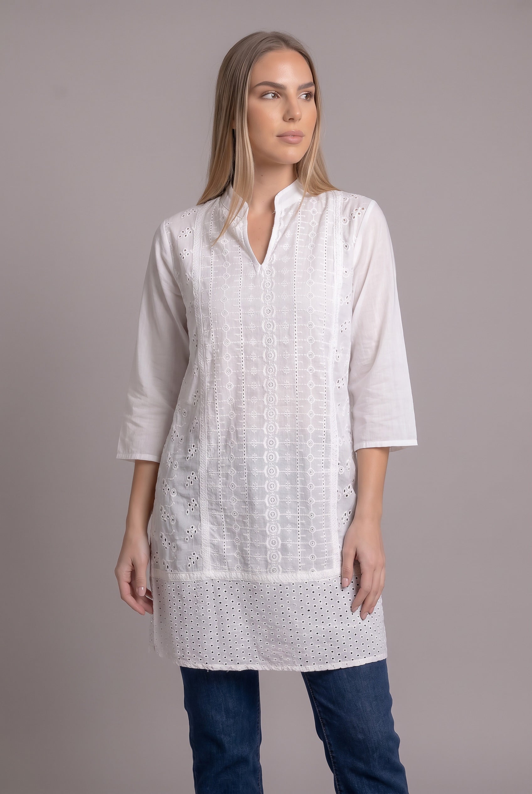 Bluson Blanco Bordado - Seleno Shop