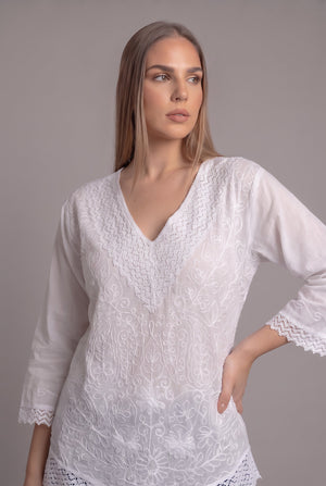 Bluson Blanco Bordado - Seleno Shop