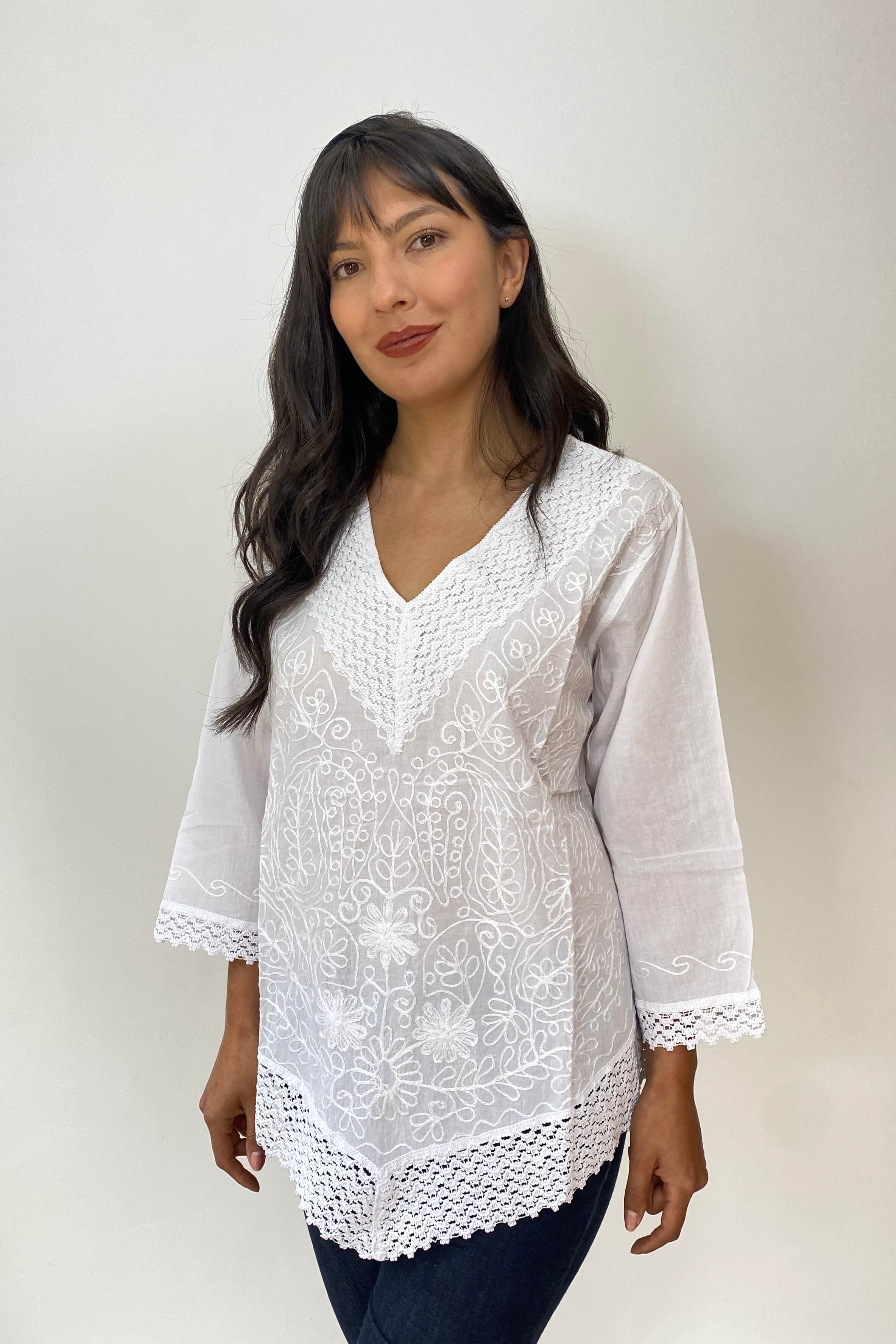 Bluson Blanco Bordado - Seleno Shop