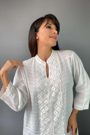 Bluson Blanco Bordado - Seleno Shop
