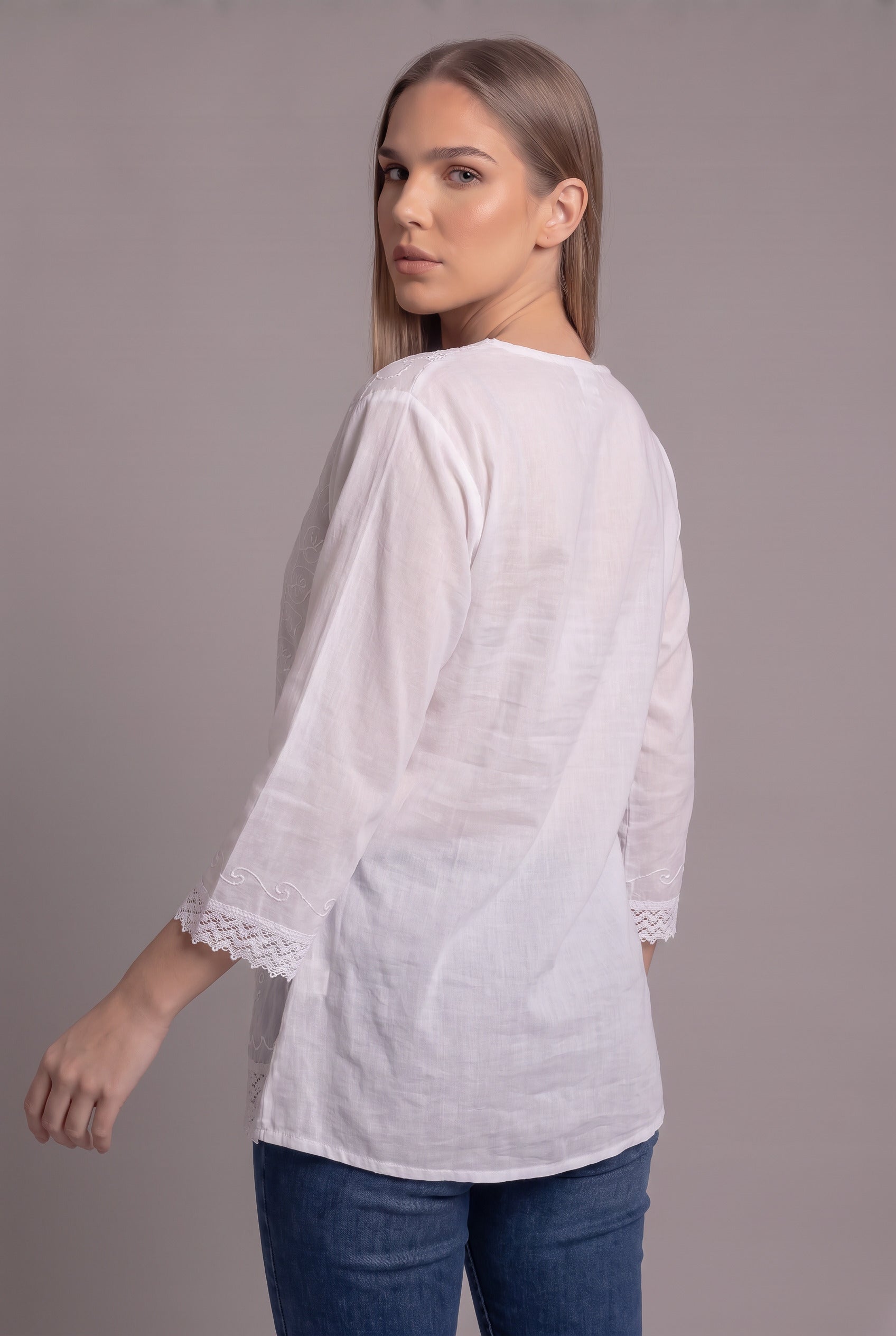 Bluson Blanco Bordado - Seleno Shop
