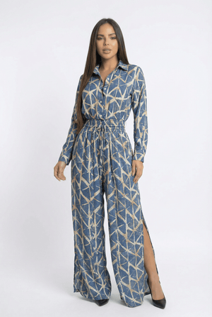 Enterizo Boho Azul y Dorado - Seleno Shop