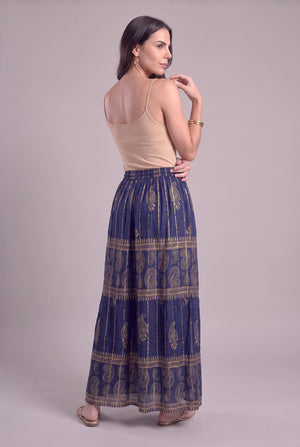 Falda Boho Azul Medianoche - Seleno Shop