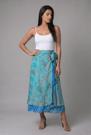 Falda Envolvente Doble Faz en Seda - Seleno Shop