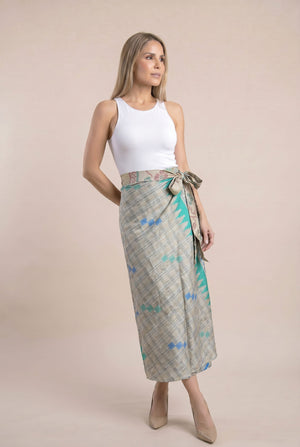 Falda Envolvente Doble Faz en Seda - Seleno Shop