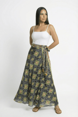 Falda Envolvente Doble Faz en Seda - Seleno Shop