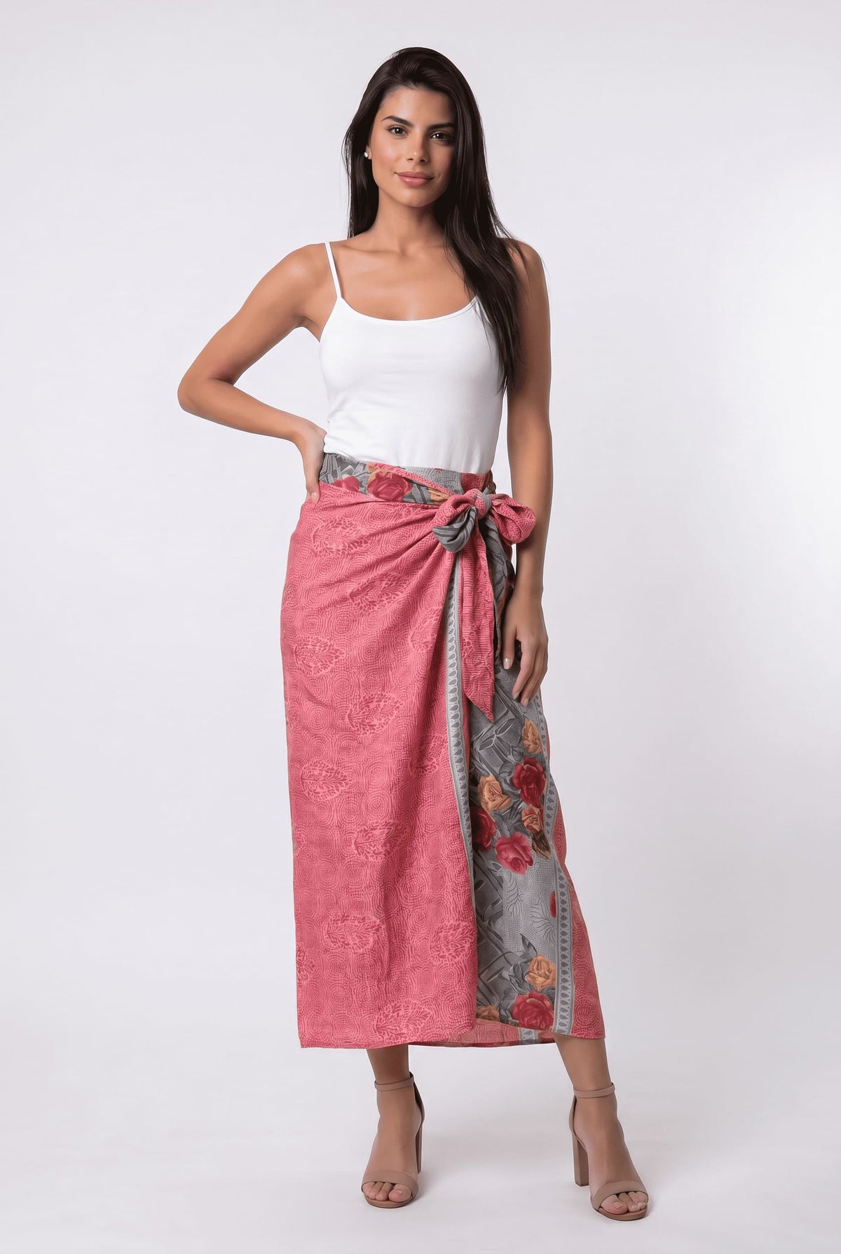 Falda Envolvente Doble Faz en Seda - Seleno Shop