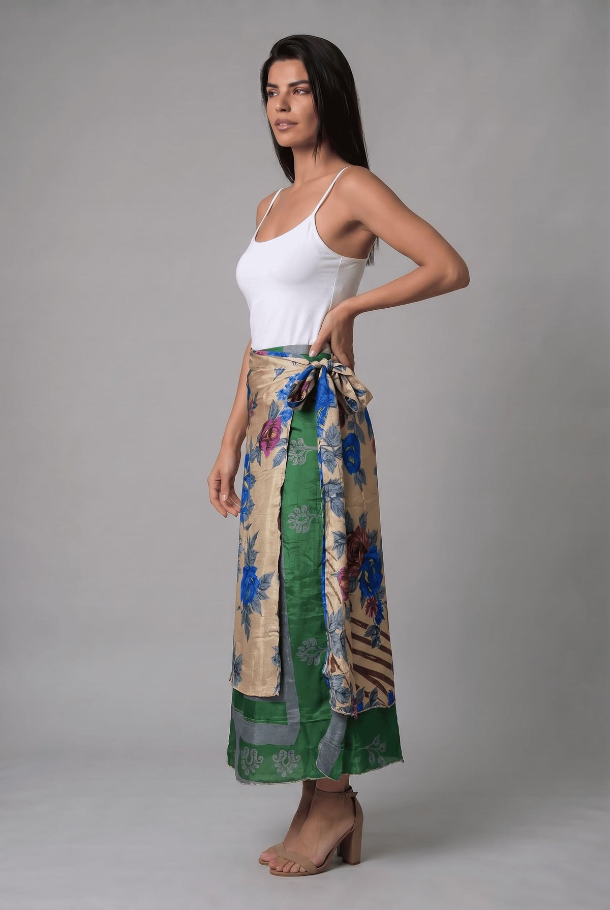 Falda Envolvente Doble Faz en Seda - Seleno Shop