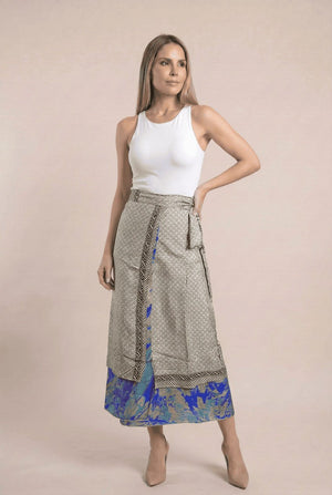 Falda Envolvente Doble Faz en Seda - Seleno Shop