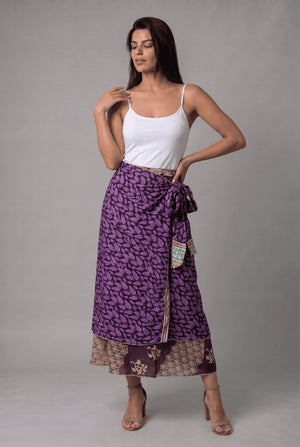 Falda Envolvente Doble Faz en Seda - Seleno Shop