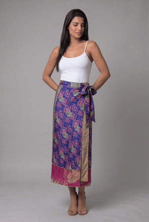 Falda Envolvente Doble Faz en Seda - Seleno Shop