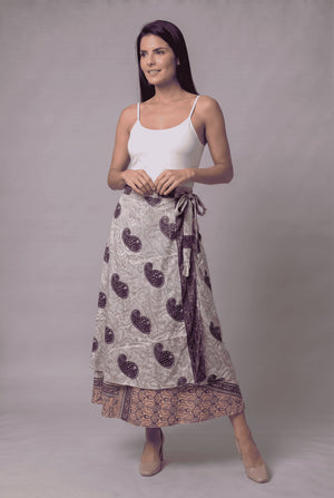 Falda Envolvente Doble Faz en Seda - Seleno Shop