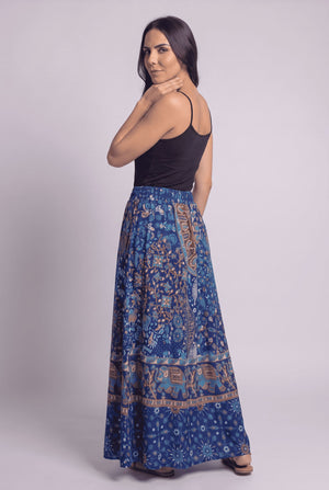 Falda Larga Azul - Seleno Shop