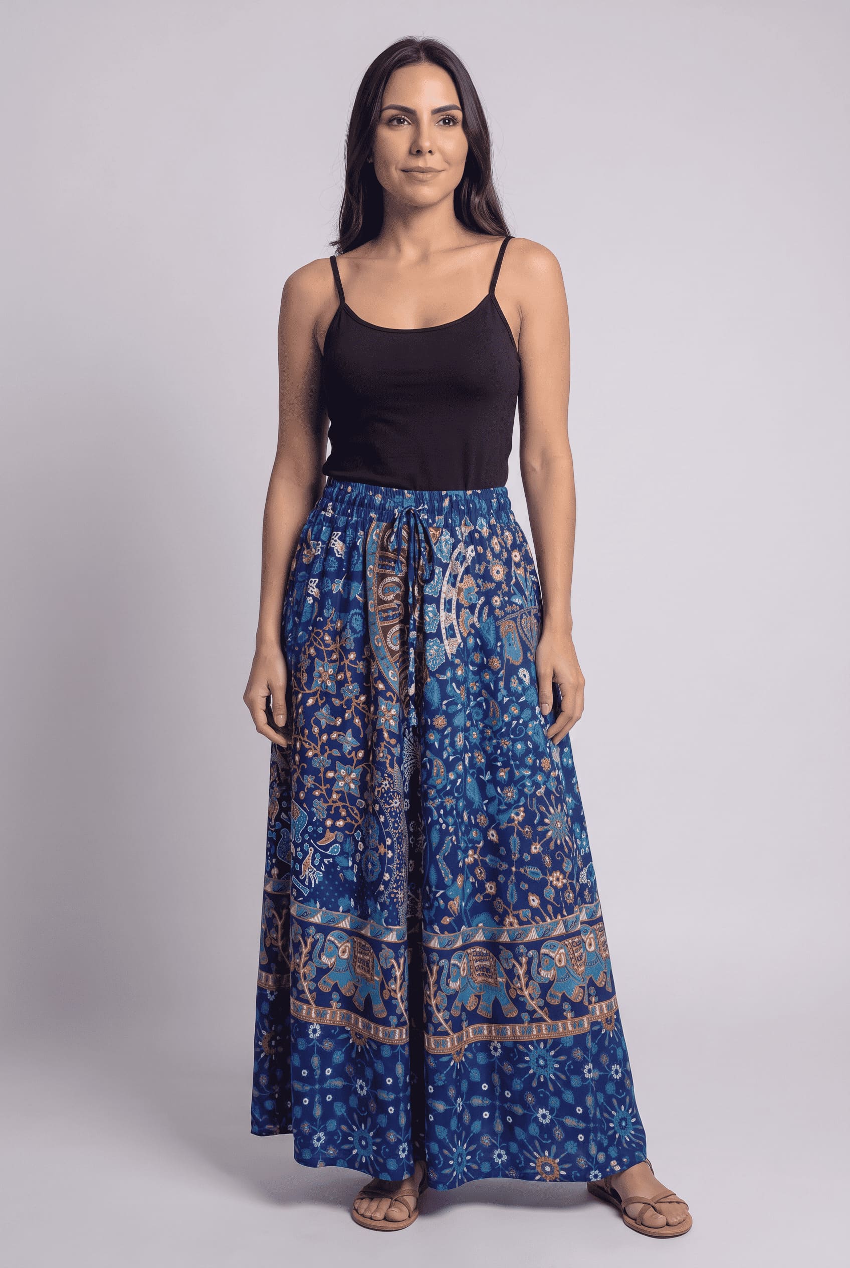 Falda Larga Azul - Seleno Shop