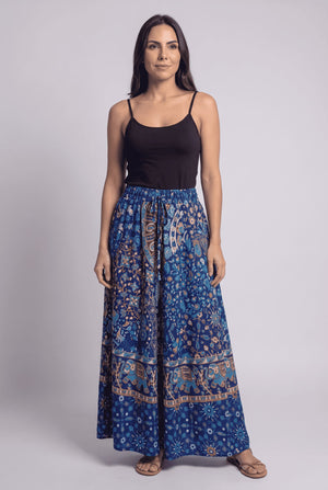 Falda Larga Azul - Seleno Shop