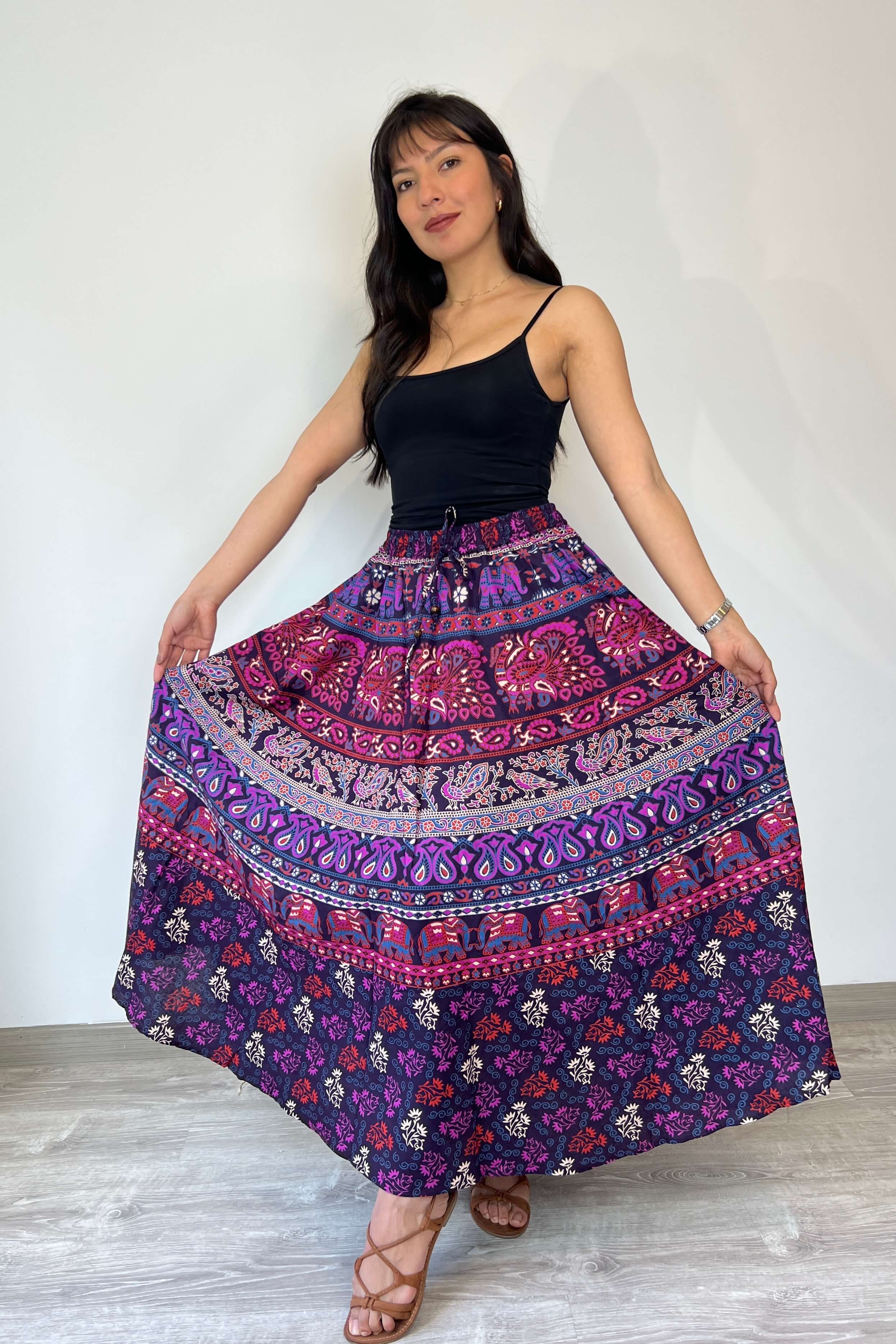 Falda Larga Morada - Seleno Shop