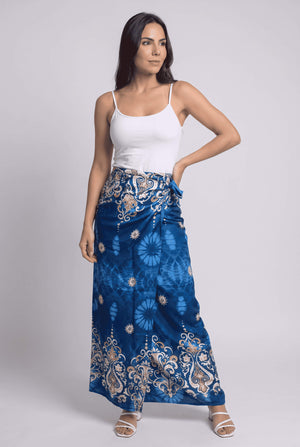 Falda Pareo Bohemia Azul - Seleno Shop