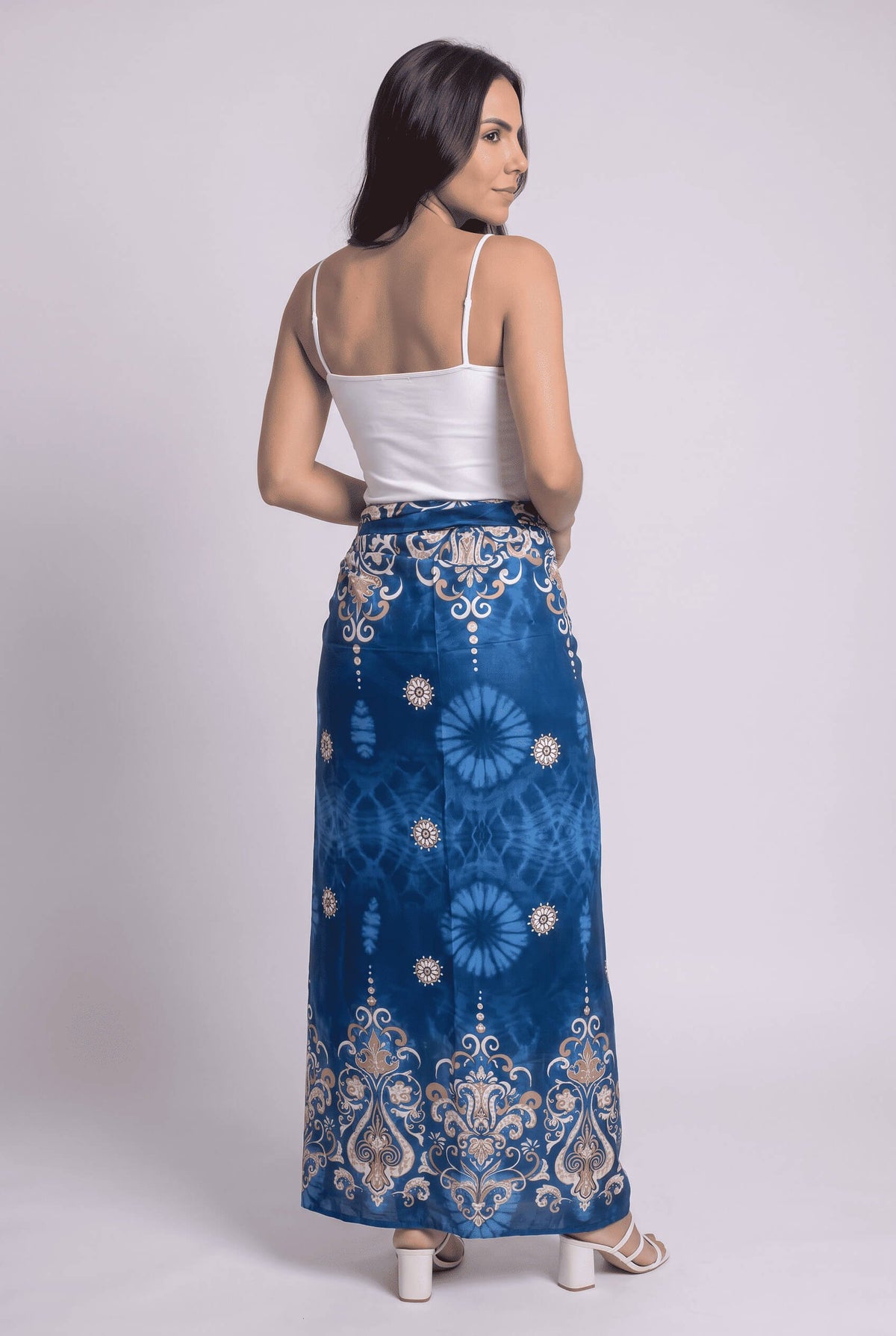 Falda Pareo Bohemia Azul - Seleno Shop