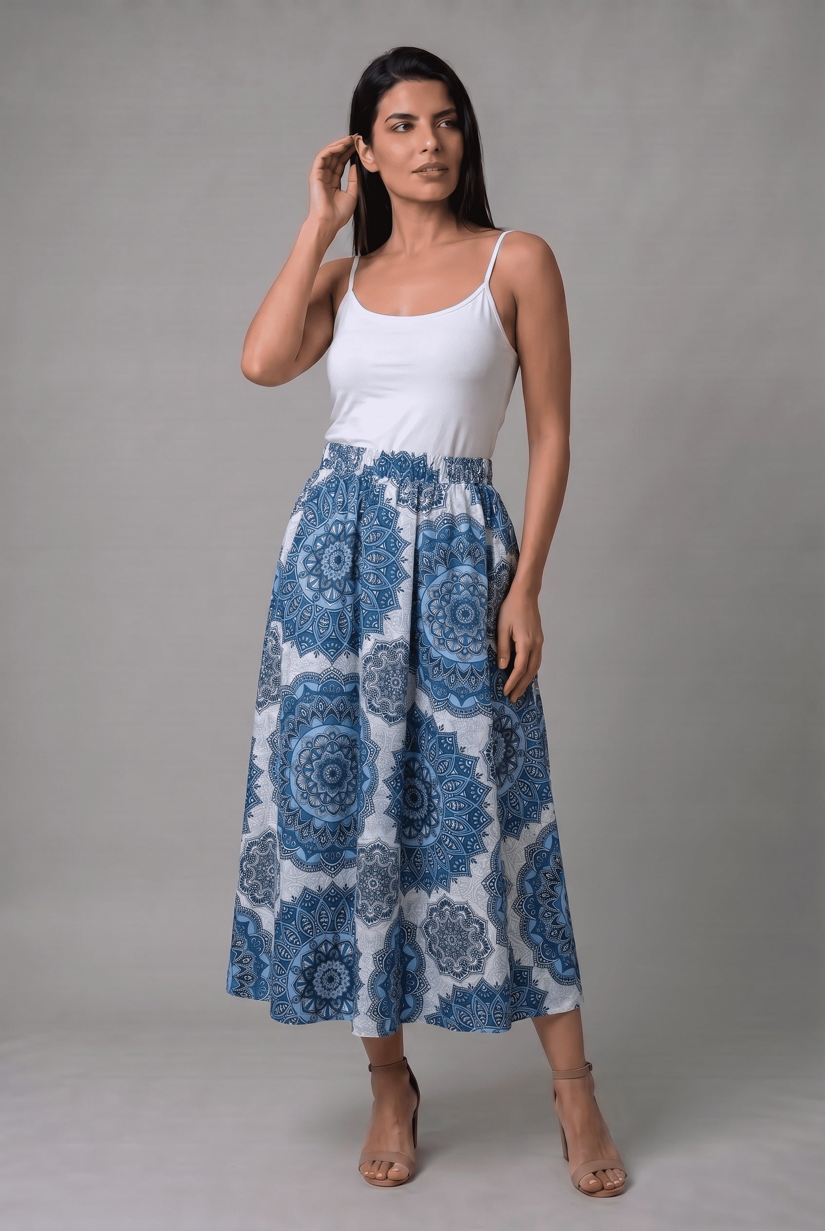 La Falda Serendipia Azul y Blanco - Seleno Shop