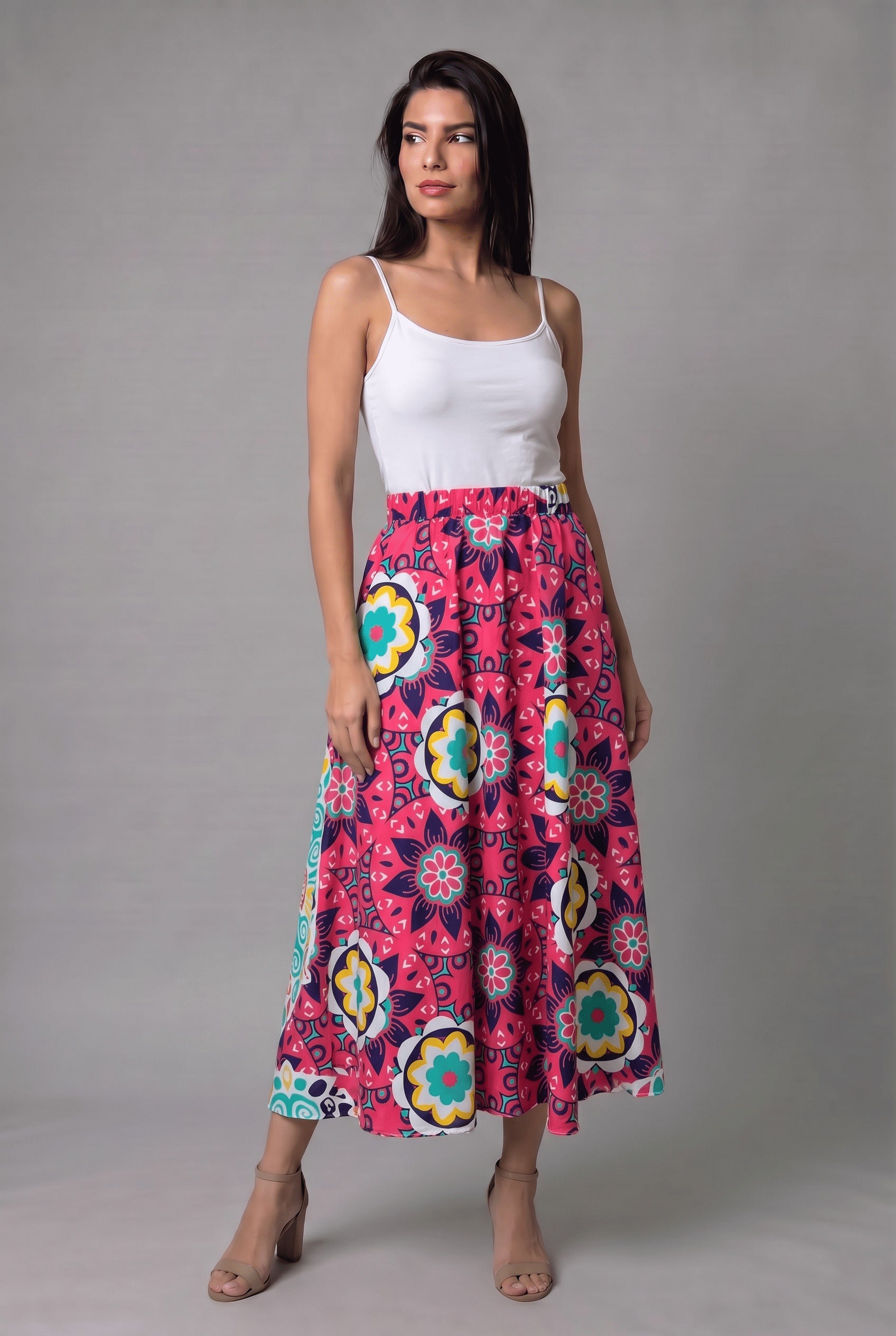 La Falda Serendipia Fucsia y Verde - Seleno Shop