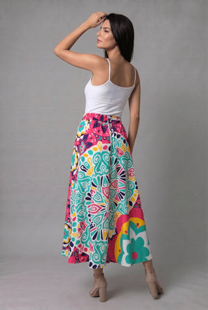 La Falda Serendipia Fucsia y Verde - Seleno Shop