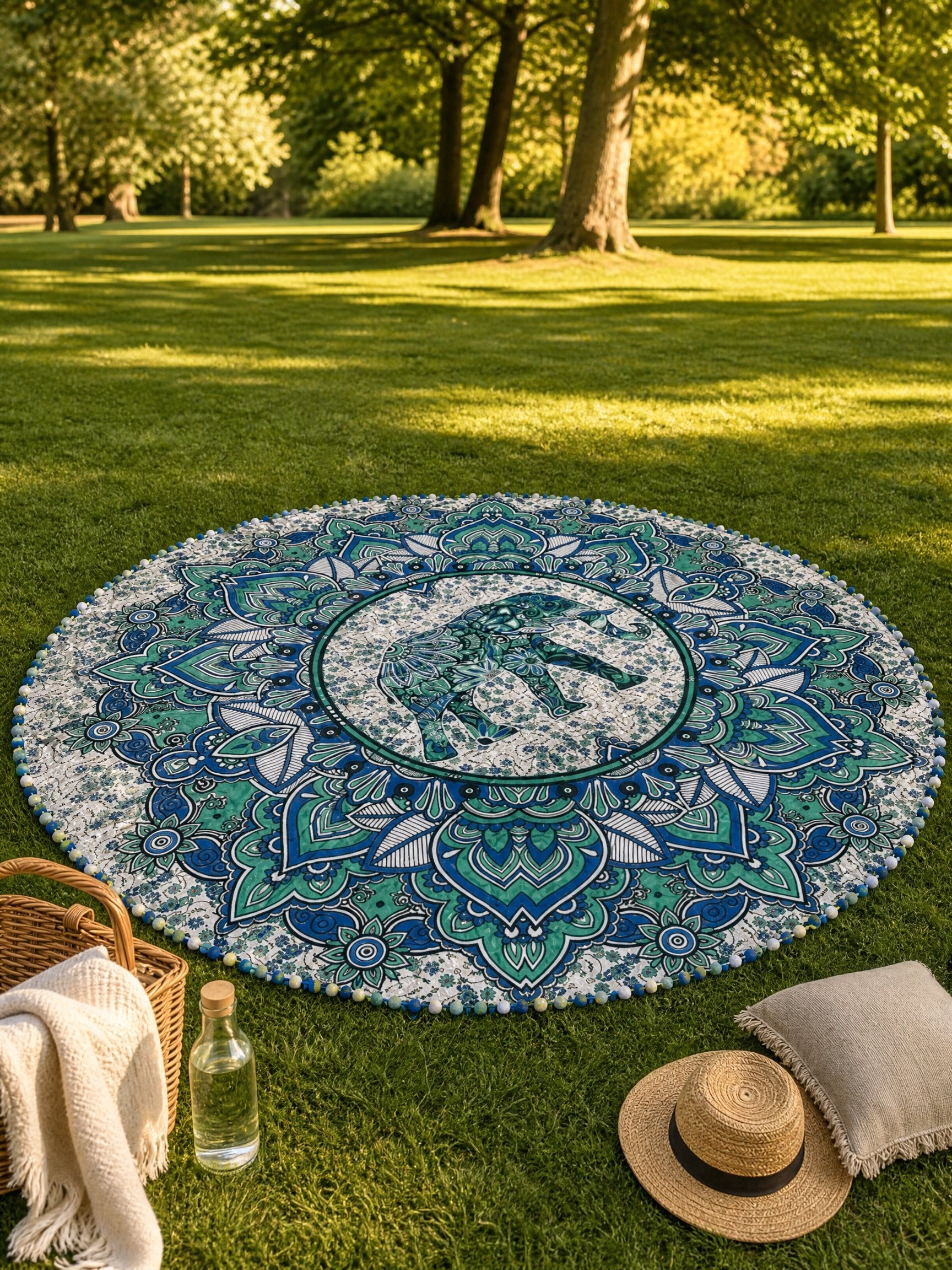 Mandala Redonda en Algodón - Seleno Shop