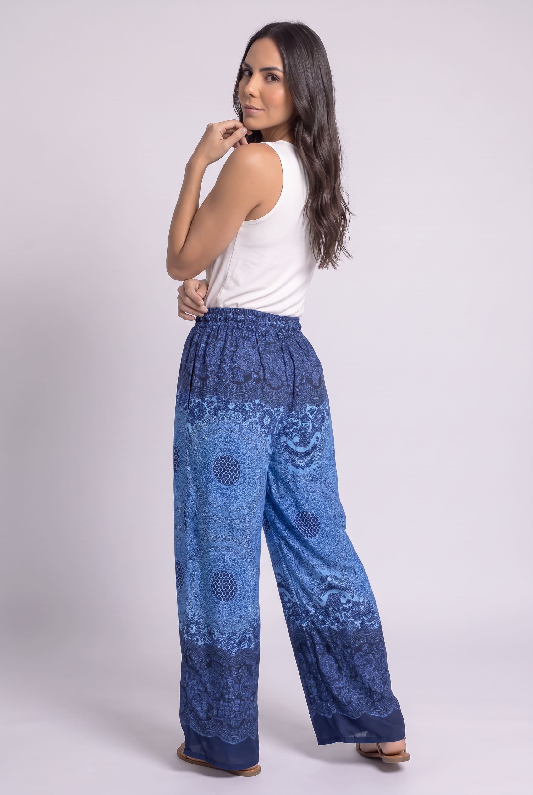 Pantalón Boho Mandala Azul - Seleno Shop