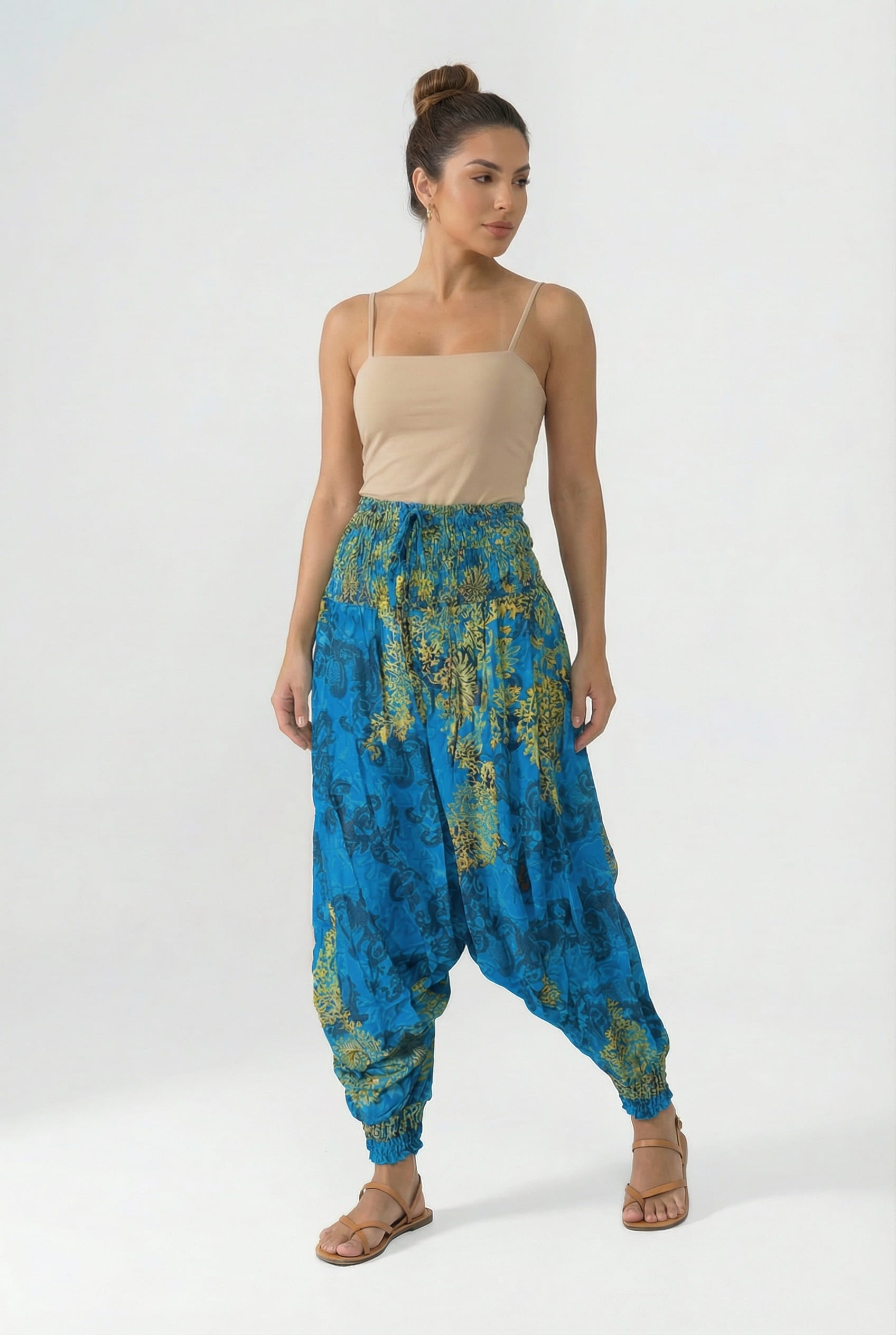 Pantalon Harem Azul Mandalas - Seleno Shop