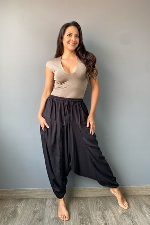 Pantalon Harem Negro - Seleno Shop