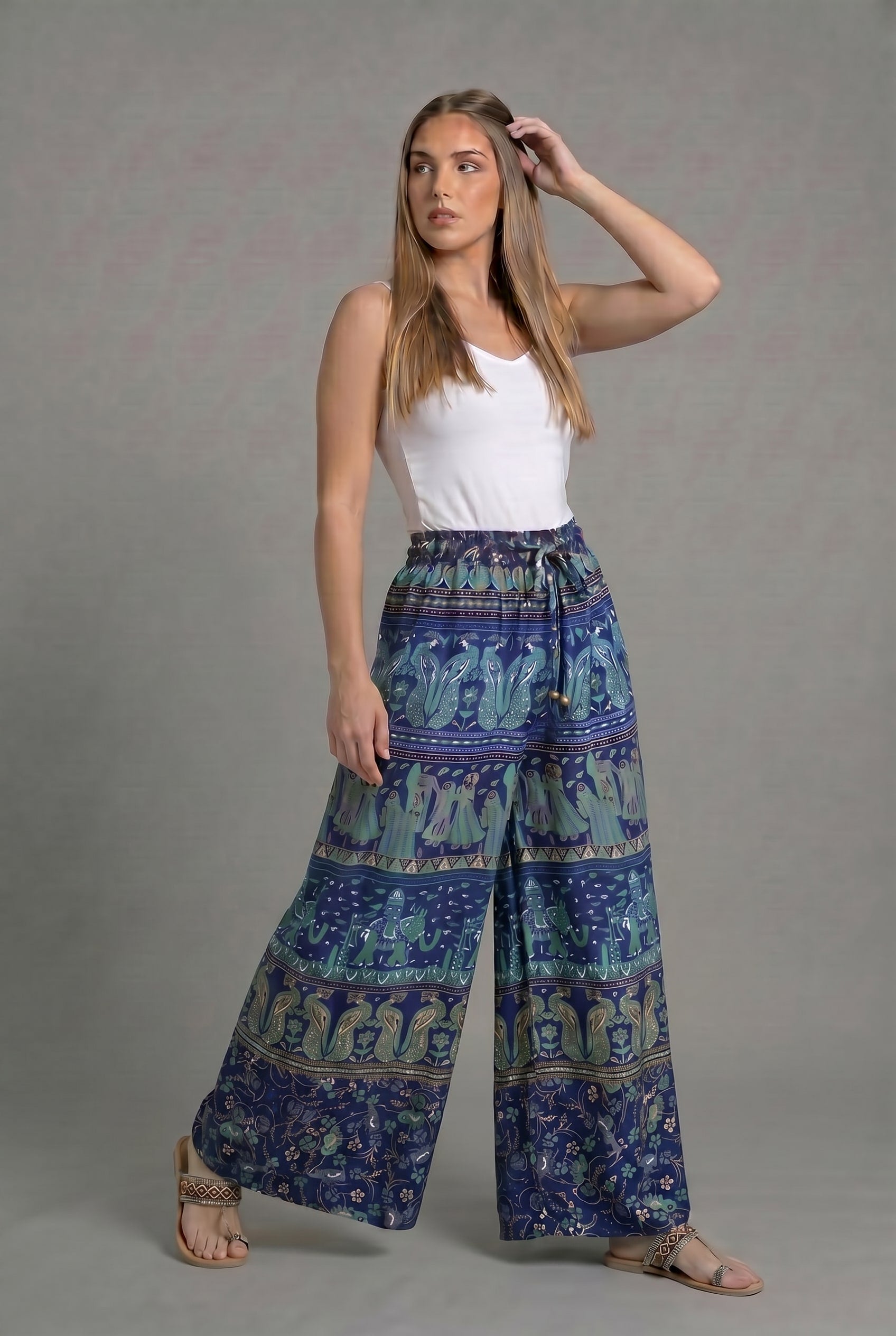 Pantalon Hippie Azul - Seleno Shop