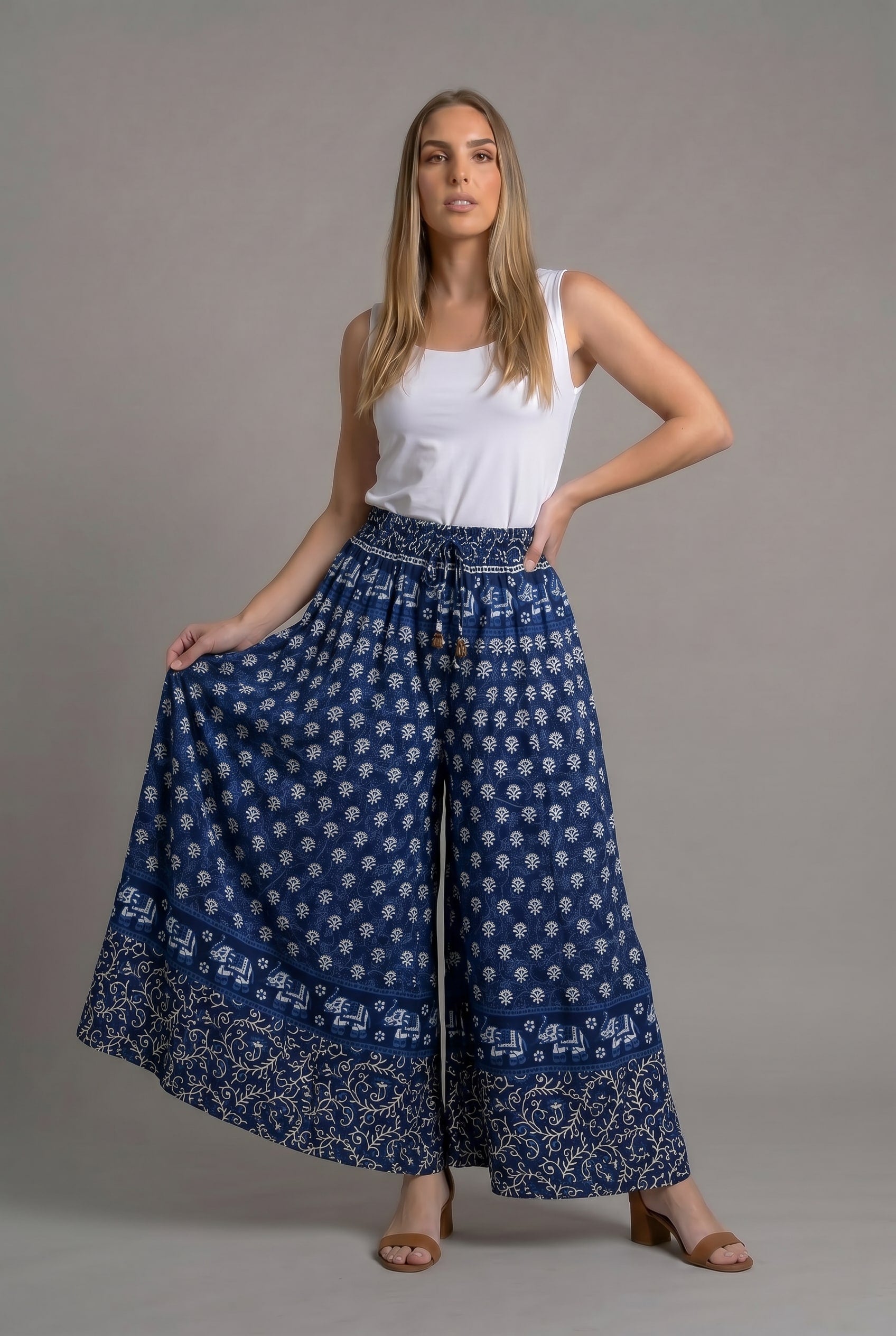 Pantalon Hippie Azul - Seleno Shop