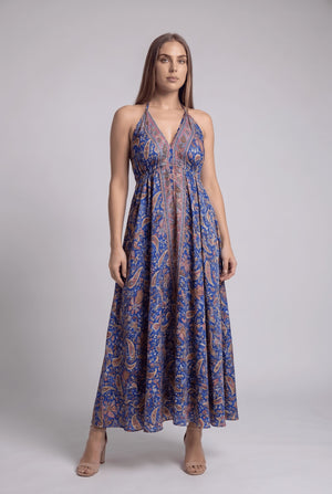 Vestido Boho Azul - Seleno Shop