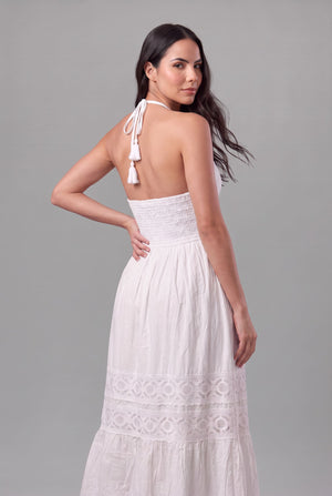 Vestido Boho Blanco Encaje - Seleno Shop
