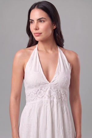 Vestido Boho Blanco Encaje - Seleno Shop