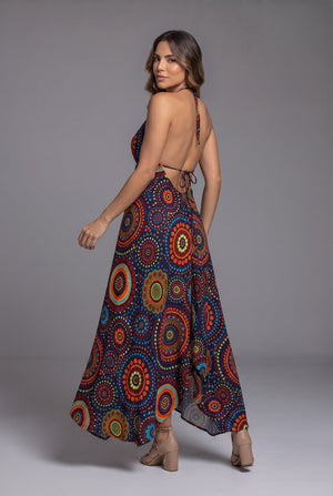 Vestido Boho Mandala Azul - Seleno Shop