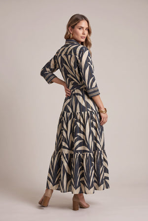 Vestido Camisero Grafito Botánico - Seleno Shop