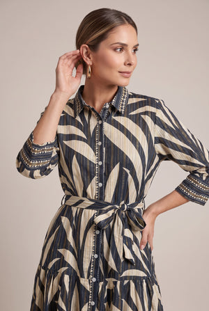 Vestido Camisero Grafito Botánico - Seleno Shop