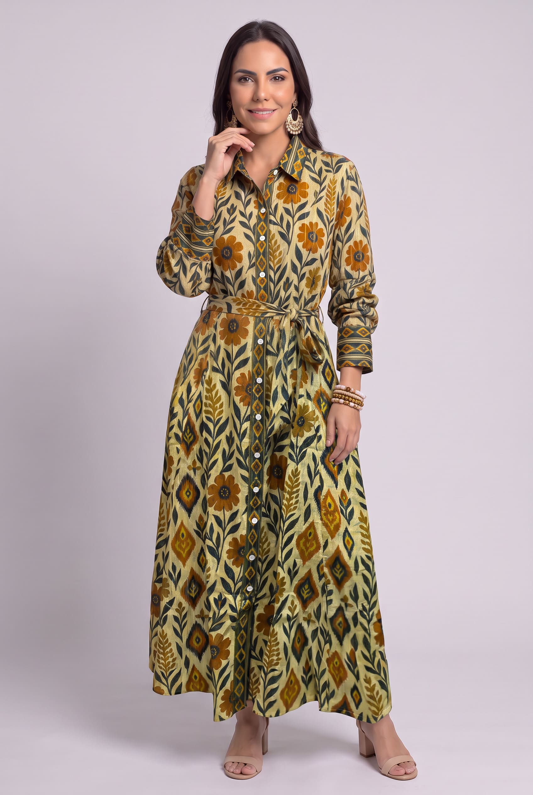 Vestido Camisero Jardín Otoñal - Seleno Shop