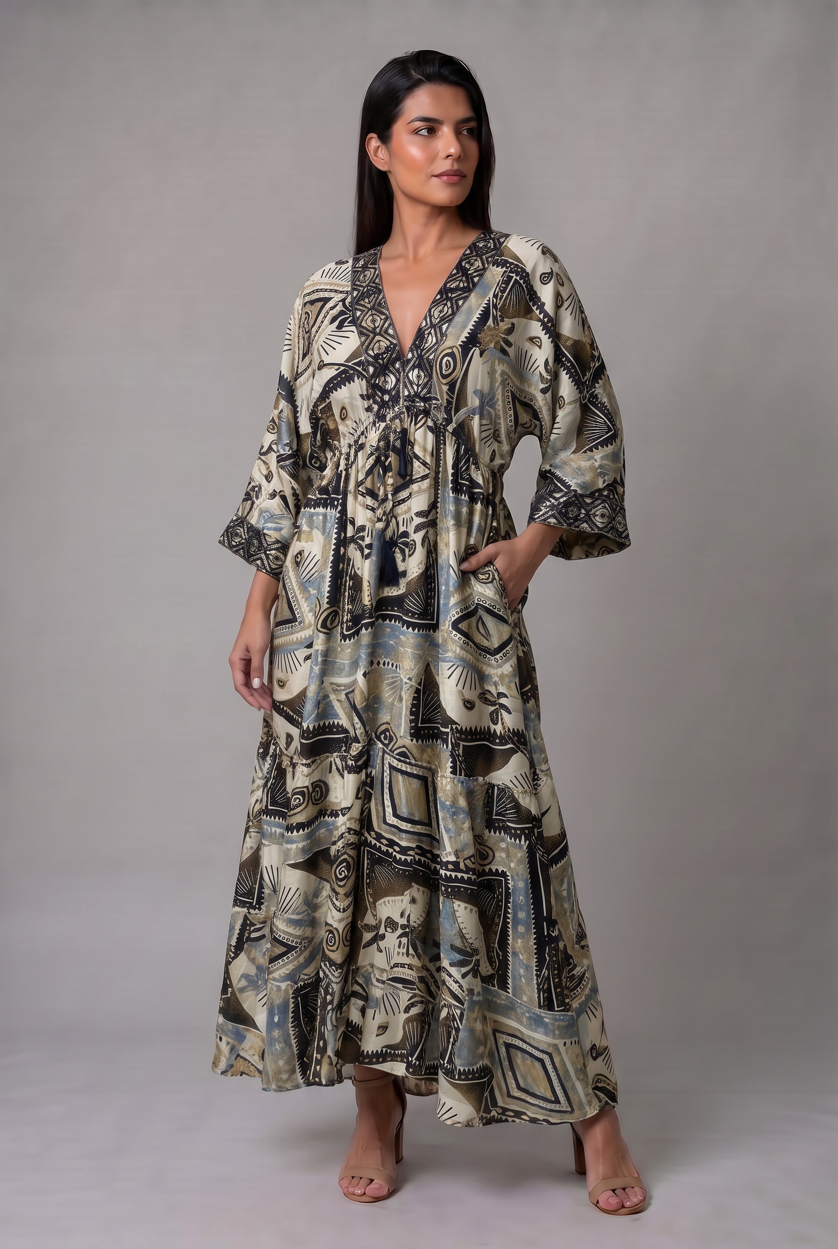 Vestido Kaftán Arena Tribal - Seleno Shop