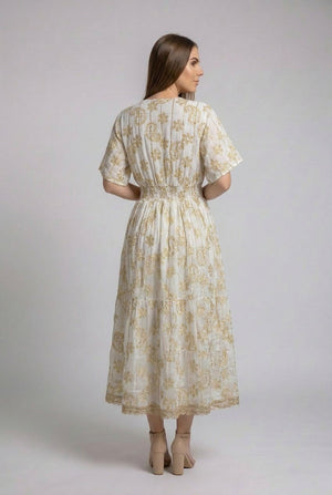 Vestido Kaftan Beige - Seleno Shop