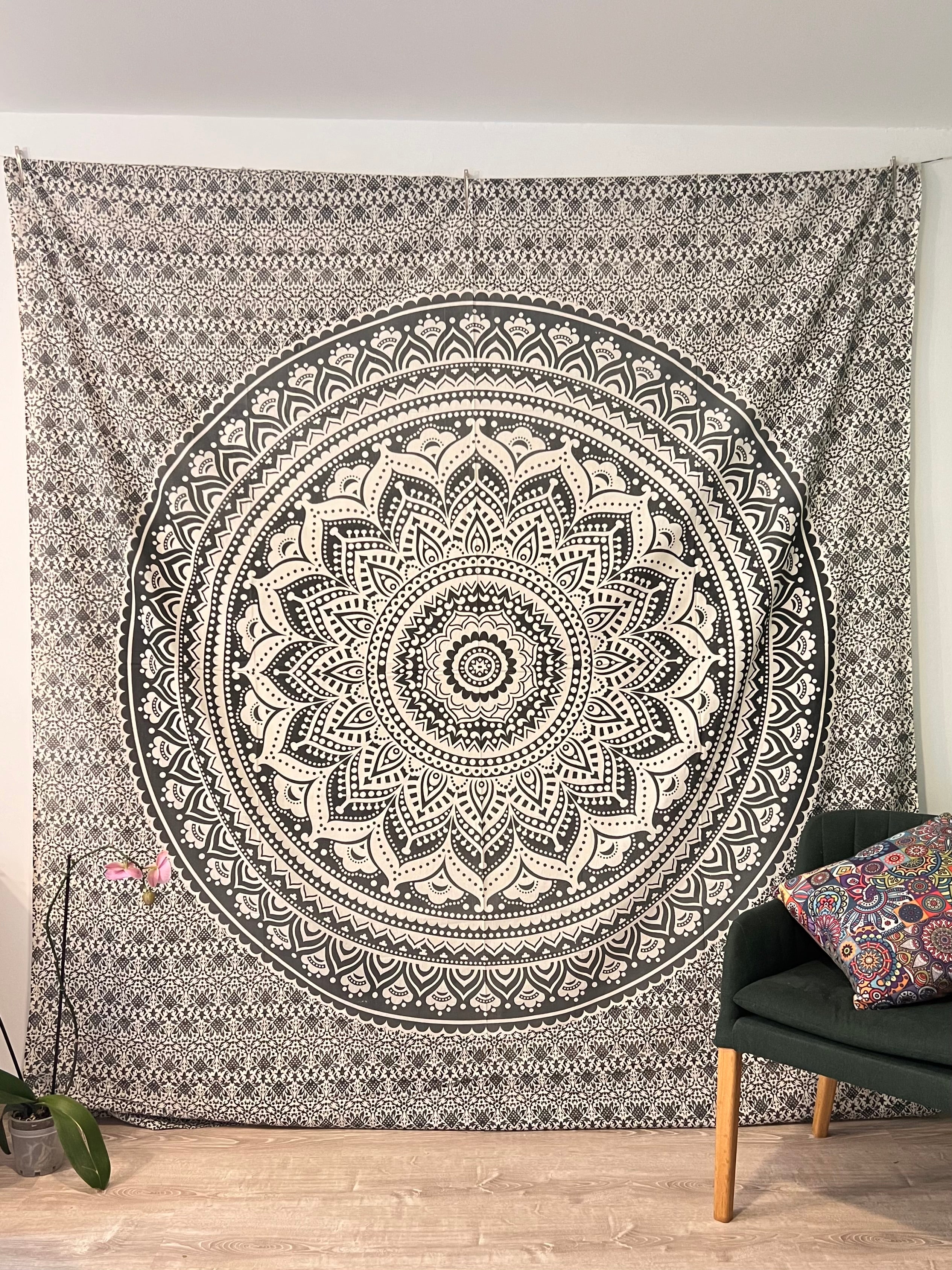 Tela Mandala Blanco y Negro